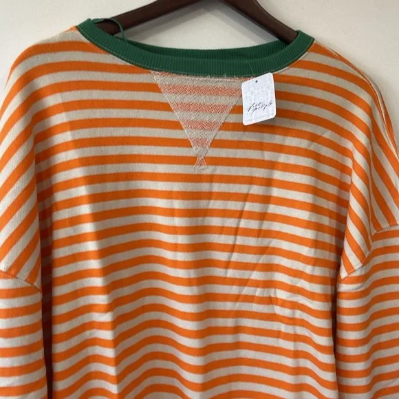 FP Movement by Free People Orange and Green Striped Sweater - Picture 4 of 7